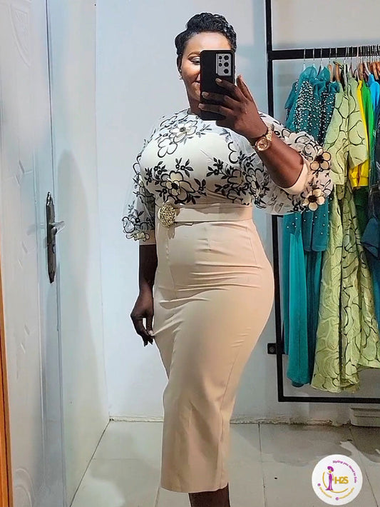 Narcisse Carton Lacy Top Dress+Belt