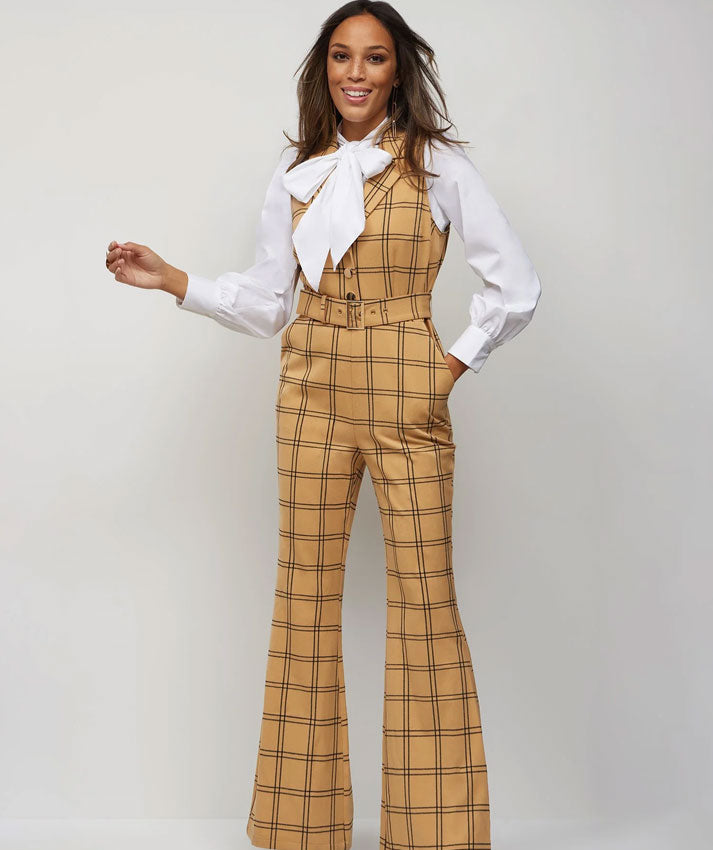 Ny&C Check Brown Jumpsuit