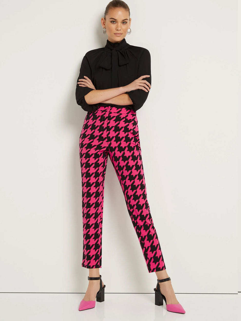 Ny&C Fuschia/Black Hounds Tooth Pant