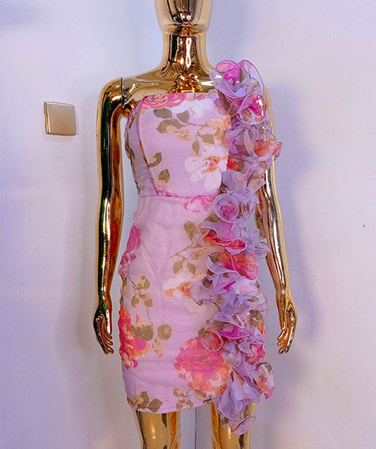 Ny&C Lilac Flower Tube  Dress