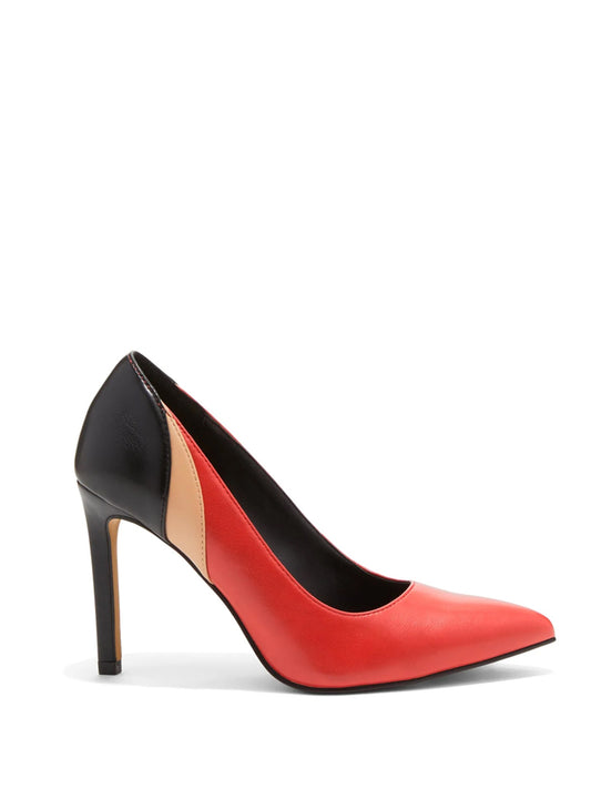 NY&C RED,NUDE & BLACK PUMP MADISON HEEL