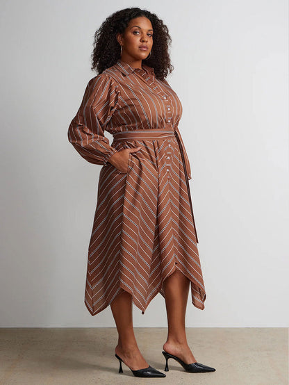 Ny&C Shirt Dress Brown Stripe