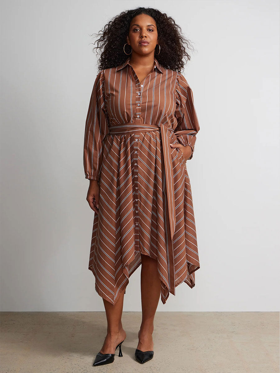 Ny&C Shirt Dress Brown Stripe