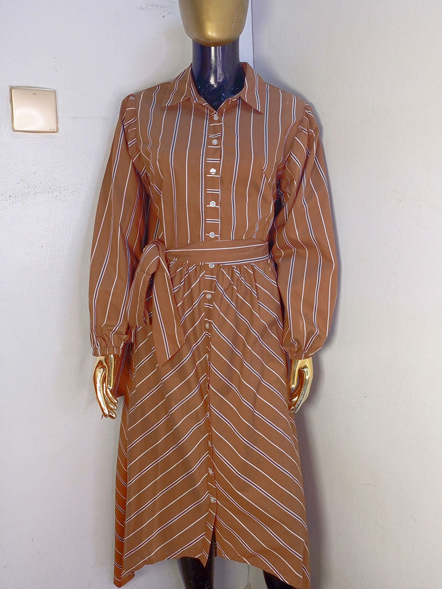 Ny&C Shirt Dress Brown Stripe