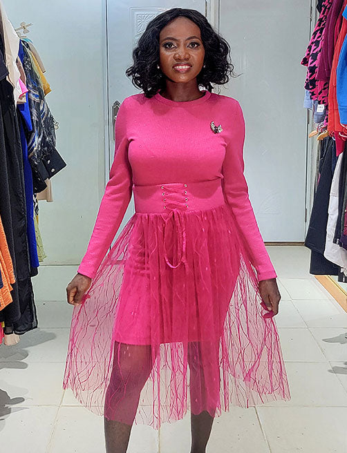 ERTU FUSCHIA PINK KNIT 2 PIECE