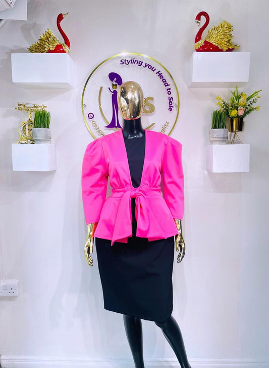 NY&C PINK PEPLUM PINK PEPLUM HIGH-LOW JACKET