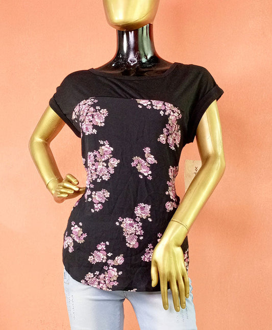 Rewind Black & Lilac Top