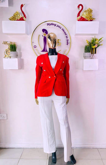 COPPERROSE BLAZER	RED BLAZER WITH BOTTONS