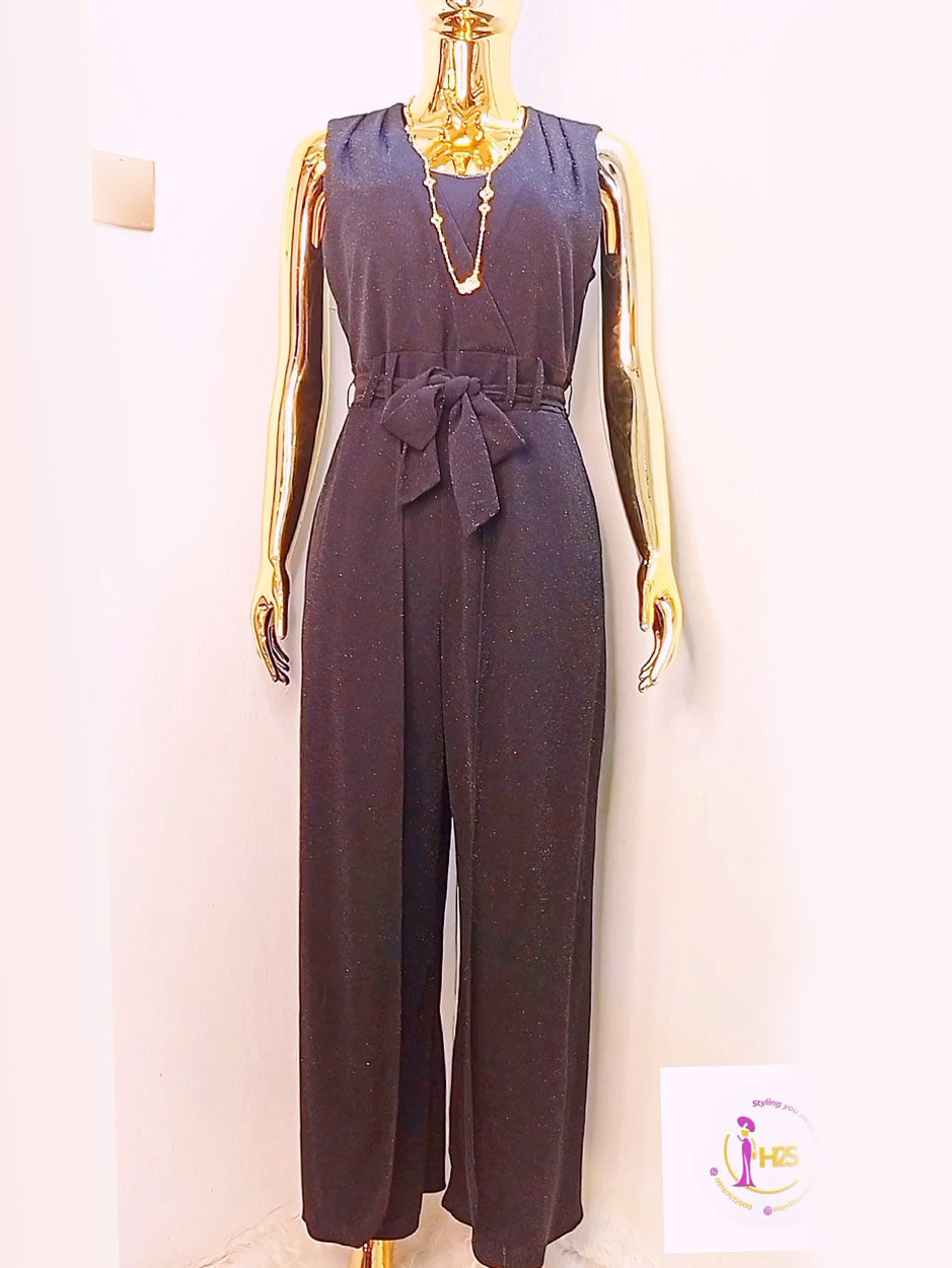 Shelby Nites Black Palazzo Jumpsuit
