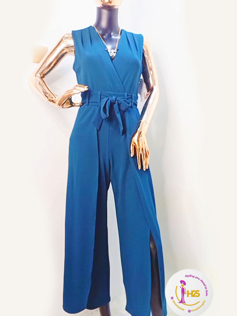 Shelby & Palmer Deep Green Jumpsuit V-Neck Jumpsuit
