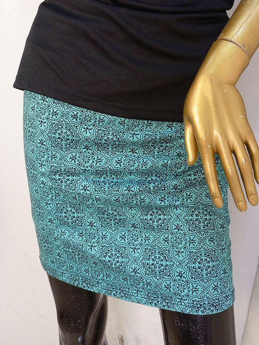 Tranquility Black Patterned Skirt