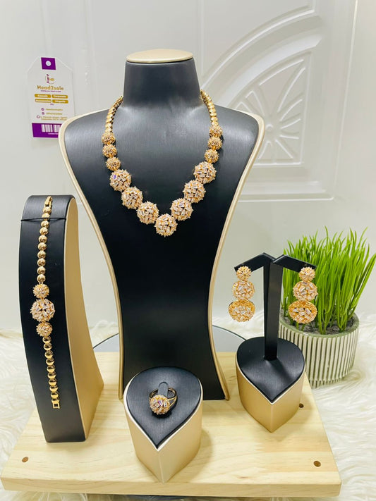 4 piece cubic zirconia gold filled jewelry set