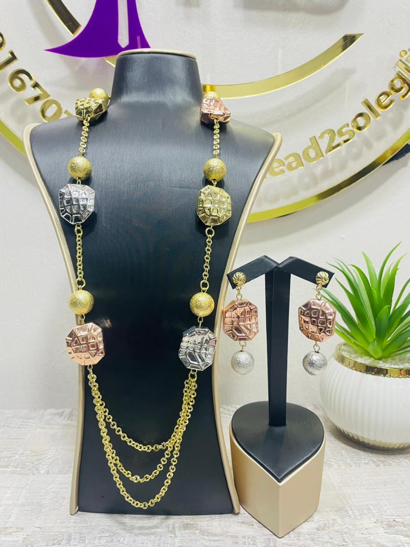 Corporate Jewelry set	- Long Neck chain and earring set