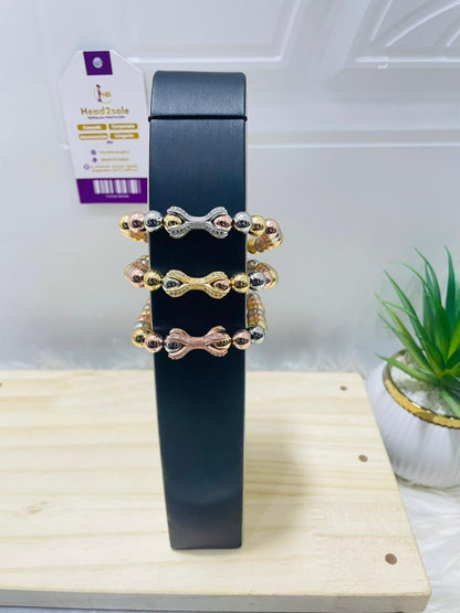 3 piece set of tricolor (3 tones) Bracelet