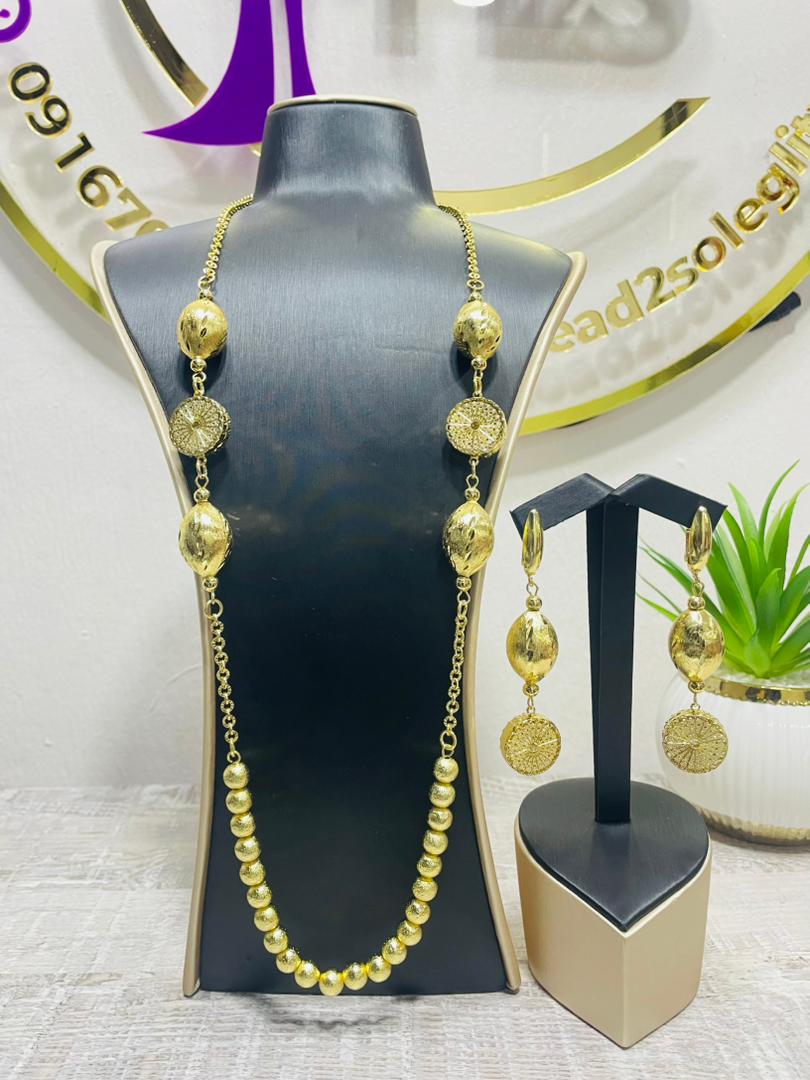 Long Neck chain and earring set