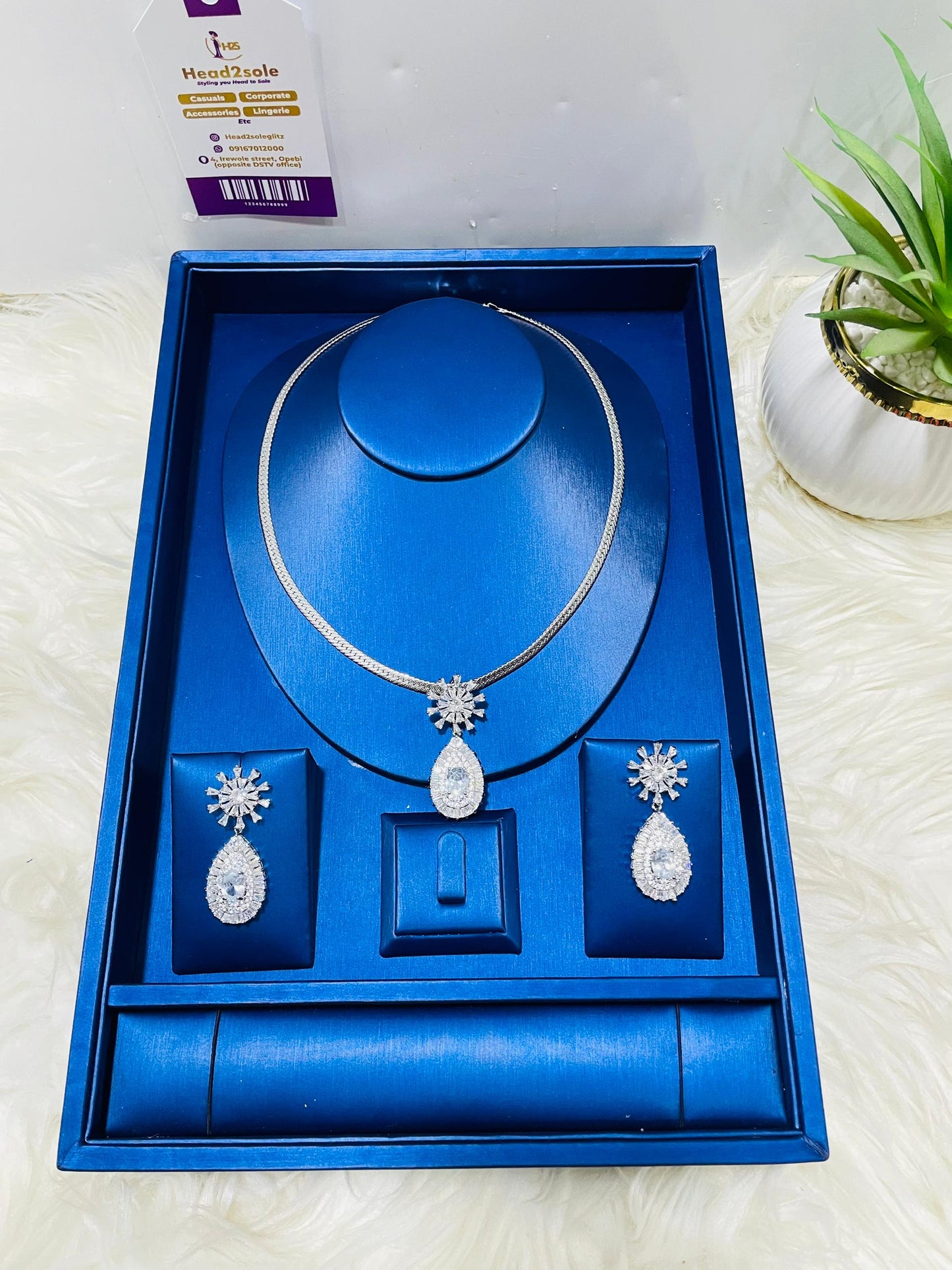 2 piece silver cubic zirconia Jewelry Set