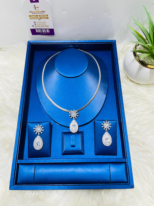 2 piece silver cubic zirconia Jewelry Set