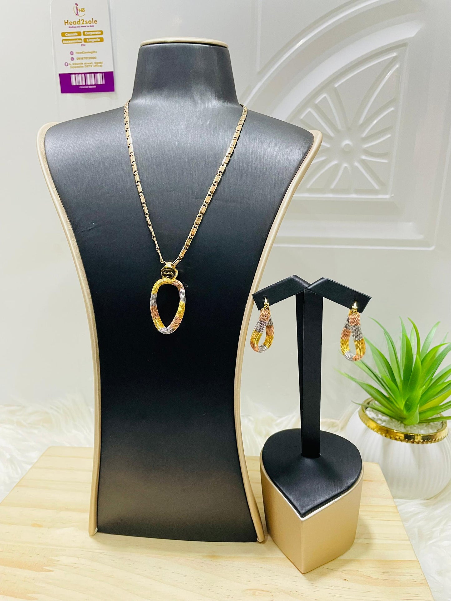 Mini jewelry set - 2 piece tricolor spiral set