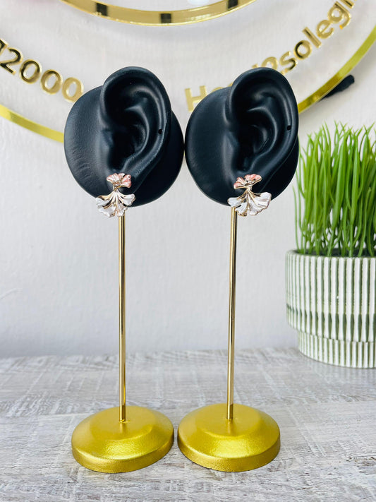 Earrings Tricolor twisted petal stud earrings