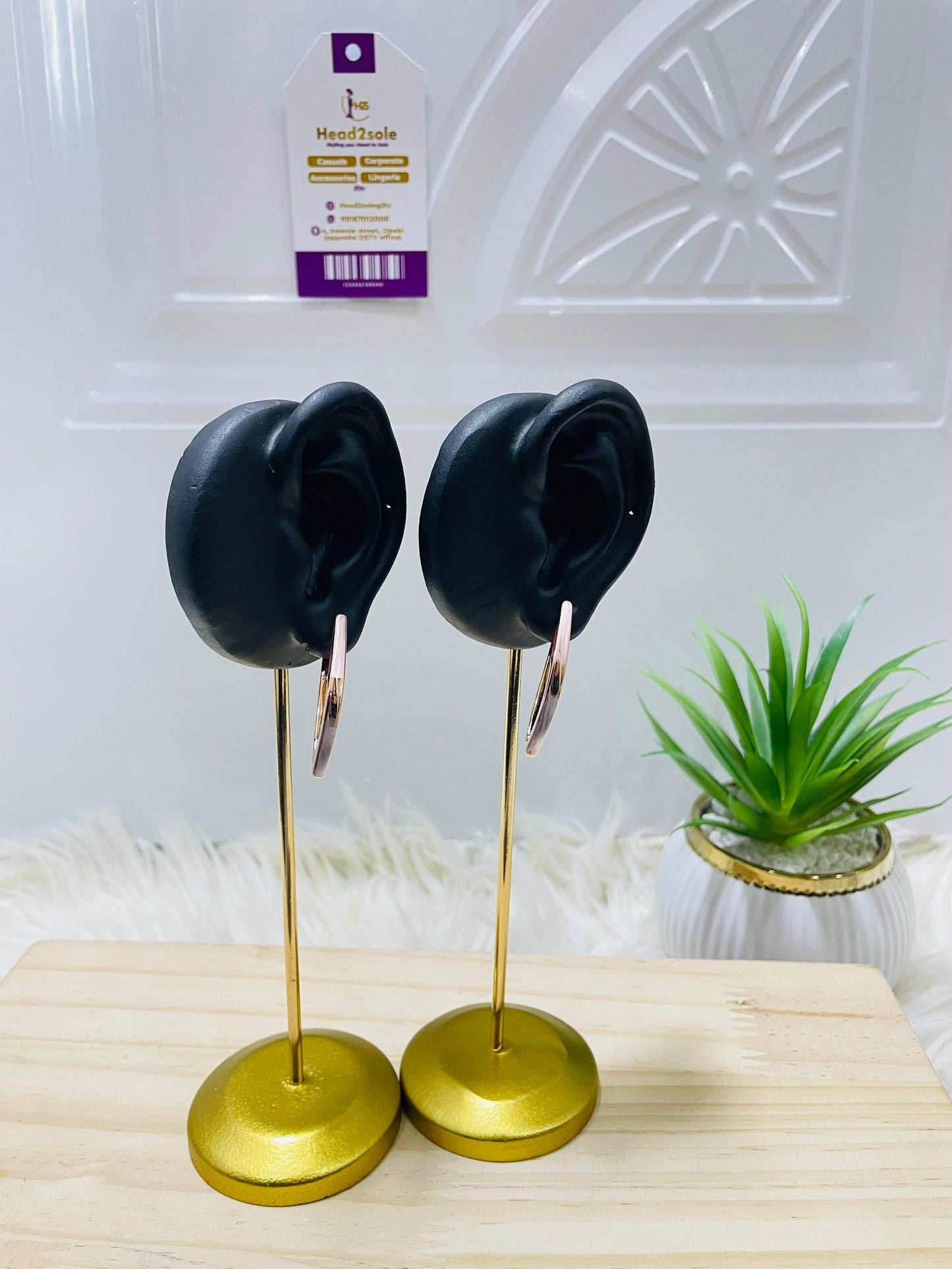 Tricolor strip drop earrings