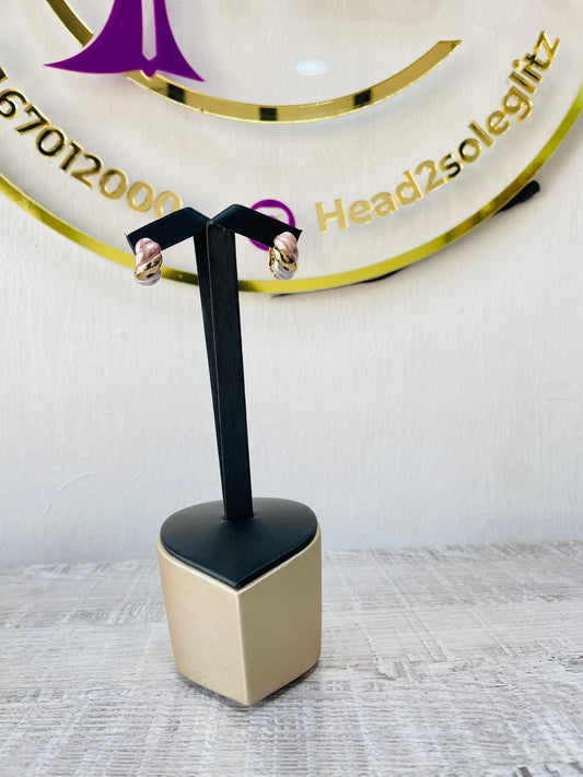 Tricolor twisted rope earrings