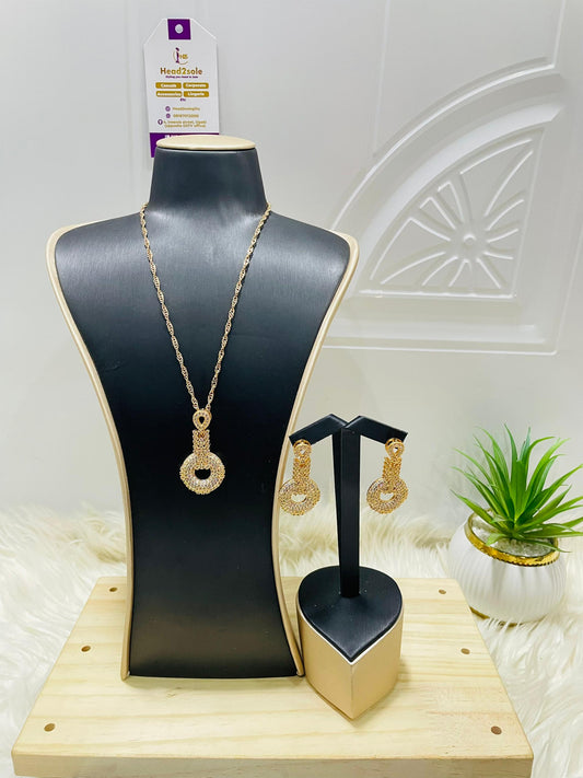 2 piece ring gold tone cubic zirconia set