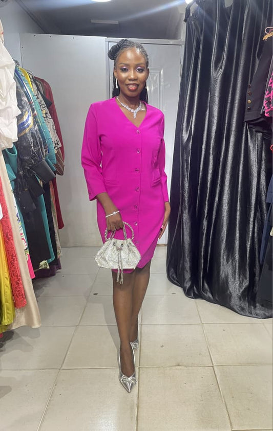 ROXELAN Fusya Pink Shirt Dress