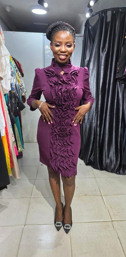 SADOSA Ruffle Front Dress