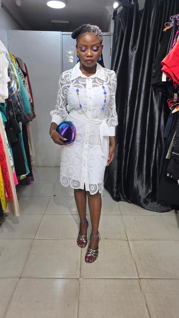 MODALINDA White lace shirt Dress