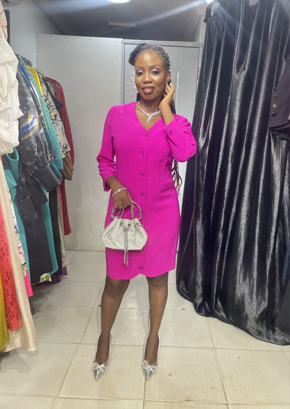 ROXELAN Fusya Pink Shirt Dress