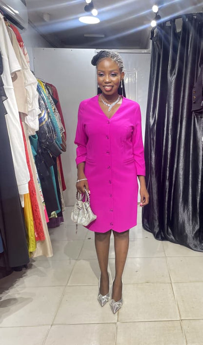 ROXELAN Fusya Pink Shirt Dress