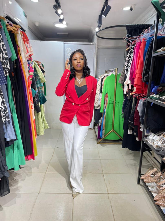 COPPERROSE BLAZER	RED BLAZER WITH BOTTONS