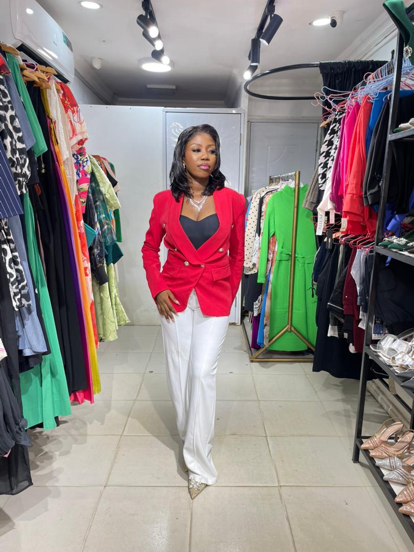 COPPERROSE BLAZER	RED BLAZER WITH BOTTONS