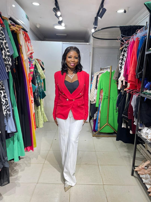 COPPERROSE BLAZER	RED BLAZER WITH BOTTONS