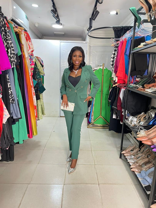 Lara Bella Green Two Piece Pant Suit