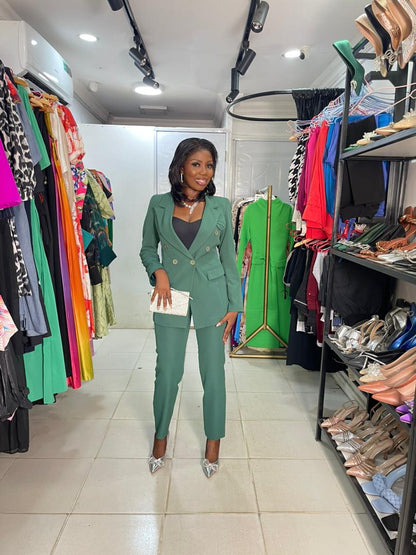Lara Bella Green Two Piece Pant Suit