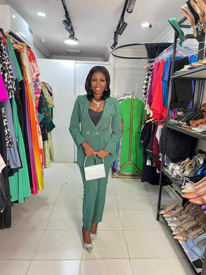 Lara Bella Green Two Piece Pant Suit