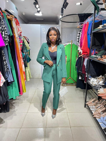 Lara Bella Green Two Piece Pant Suit