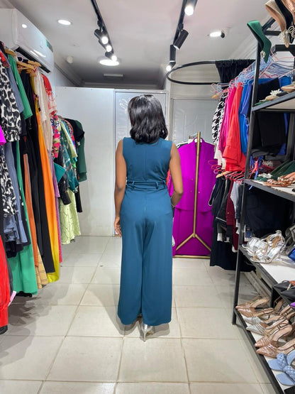 Shelby & Palmer Deep Green Jumpsuit V-Neck Jumpsuit