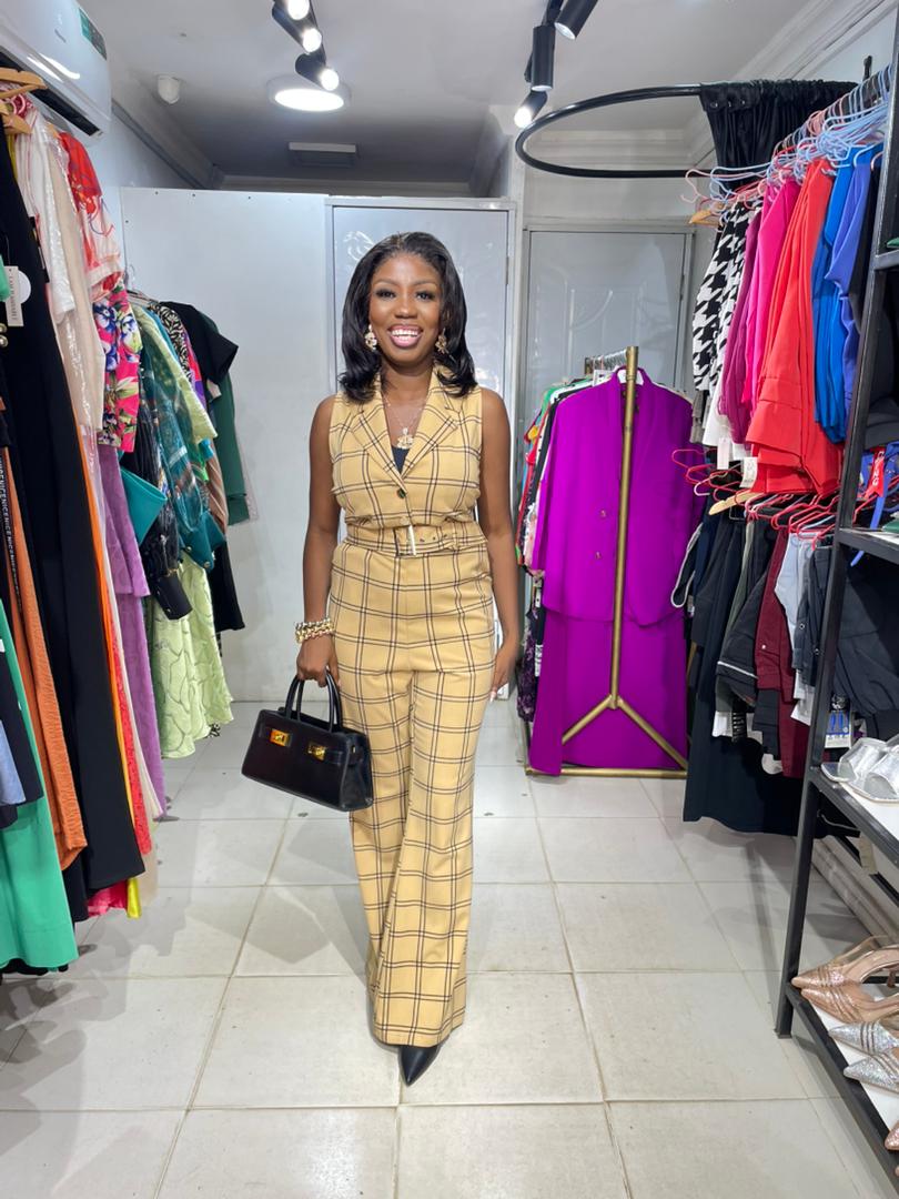 Ny&C Check Brown Jumpsuit