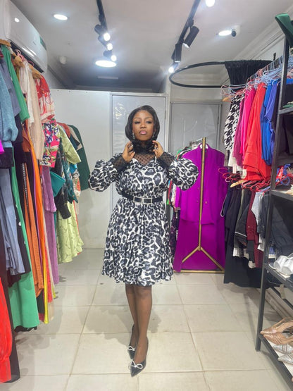 Joliesse Grey Leopard Dress
