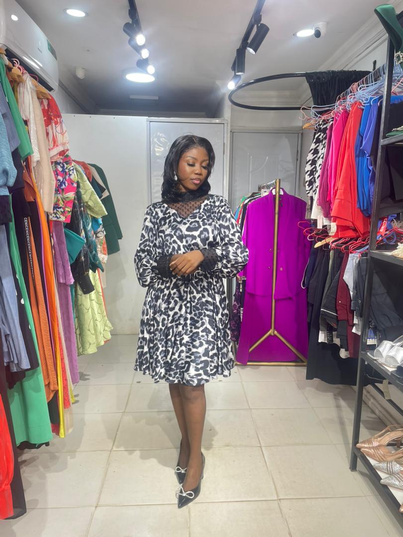 Joliesse Grey Leopard Dress
