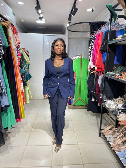 Tahari Navyblue Blazer Zipper Pocket