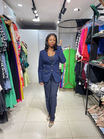 Tahari Navyblue Blazer Zipper Pocket