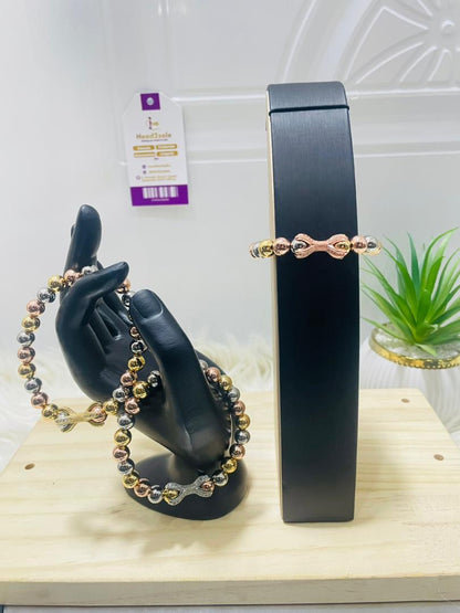 3 piece set of tricolor (3 tones) Bracelet