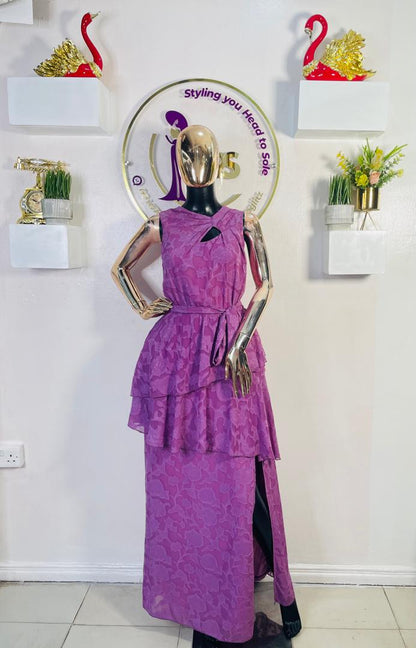 LITTLE MISTRESS DRESS	MAUVE TIERED MAXI DRESS