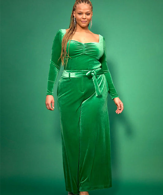 Ny&C Green Velvet 2 Piece Long Sleeve