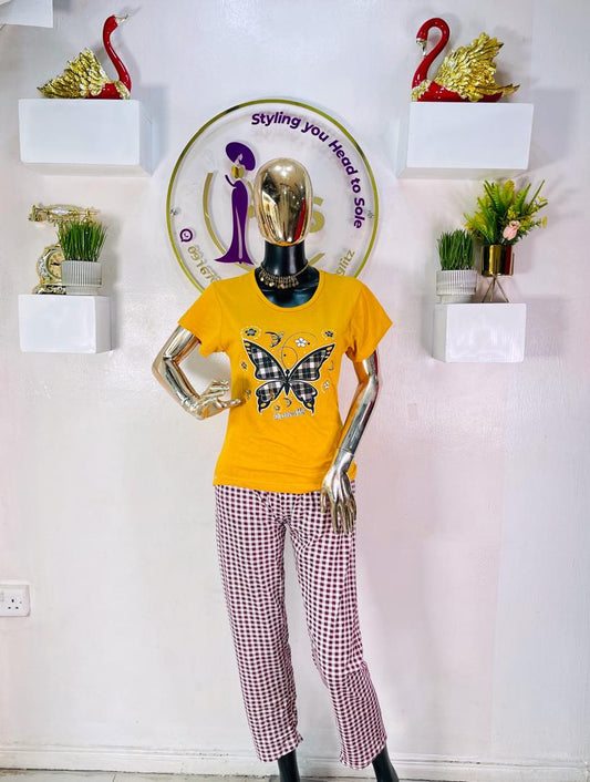BEAUTIFUL GIRLS MUSTARD PYJAMAS