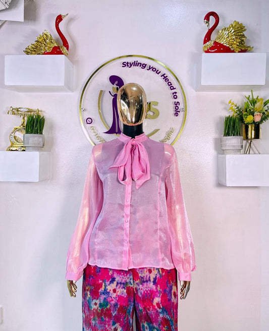 NY&C PRISM PINK SHIRT PRISM PINK LUREX LONGSLEEVE SHIRT